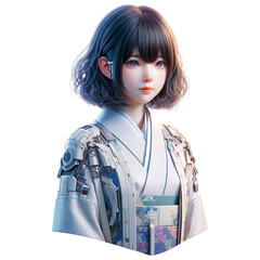 Japan girl - cute geisha robot girl