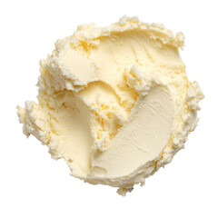 raw shea butter arranged in an elegant, minimalist way on a clean white background. The shea butter appears soft and creamy