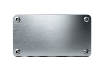 Metallic Blank Plaque with Screws isolated on transparent background Remove png, Clipping Path, pen tool