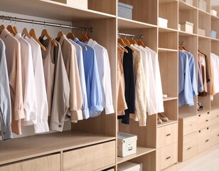 wardrobe with clothes