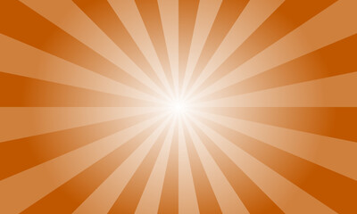 Burnt Orange Sunburst Background. Abstract Rays Texture Background. Sunburst Background with Yellow Rays. Vector Illustration.