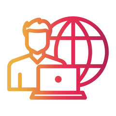 computer Line Gradient Icon