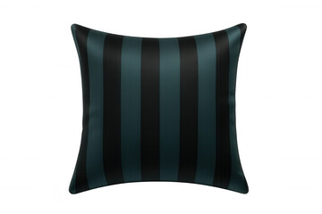 Striped throw pillow featuring soft, plush fabric, resting on transparent background with stylish decorative design