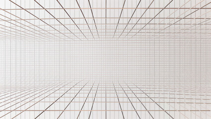 Obraz premium Geometric lines create a mesmerizing illusion in architectural space