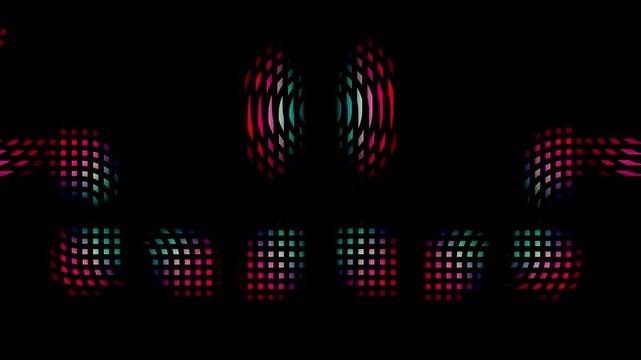 moving squares lines abstract video animation on dark background