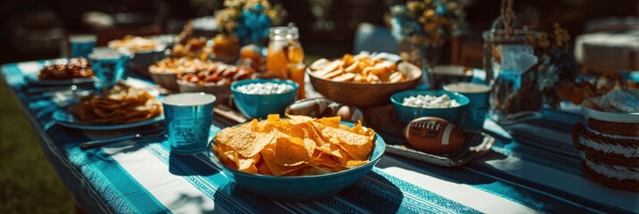 National Tailgating Day Football Snacks Premium Outdoor Party Setup with Summer BBQ Themes for Family and Young Adult Social Media Marketing Campaigns