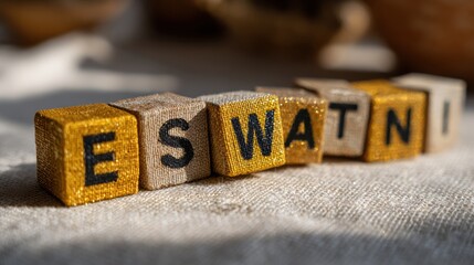 Swaziland Independence Day Wooden Blocks Modern Branding Premium Authentic Summer Festive Joyful Marketing Content for Young Professionals