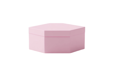 Soft pink hexagonal geometric shape isolated on transparent background