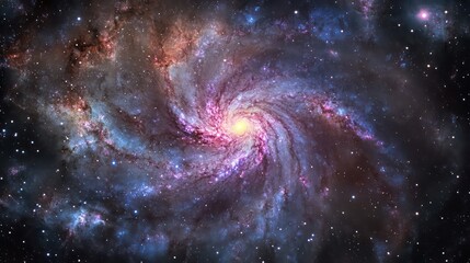 Fototapeta premium Majestic Spiral Galaxy in Deep Space with Vibrant Hues