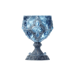 Frozen Chalice Ornate Ice Goblet with Silver Filigree