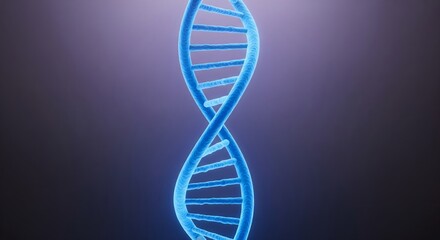 Elegant Neon Blue DNA with Soft Molecular Glow