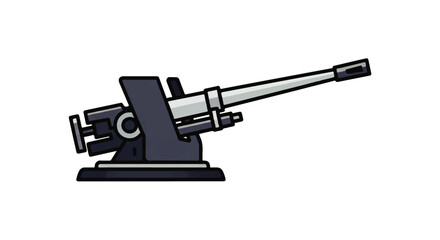 Fototapeta premium Illustration of a historical anti-aircraft artillery gun, a powerful weapon of war
