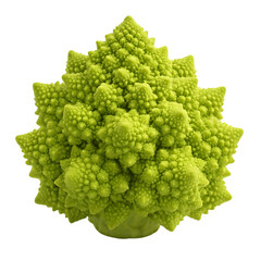 Romanesco broccoli a unique vegetable with a fractal pattern isolated on black background
