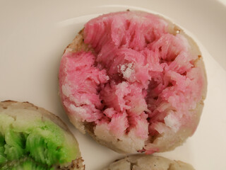 Carabikang is an Indonesia's traditional snack made from rice flour cooked with coconut milk