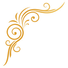 Elegant golden swirl flourish corner design