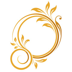 Elegant gold swirl and leaf flourish design