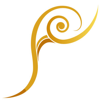 Elegant golden swirl flourish design