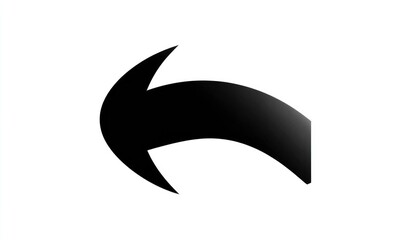 Black curved arrow pointing left