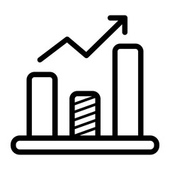 Simple Bar Chart Icon Illustrating Upward Trend and Business Growth