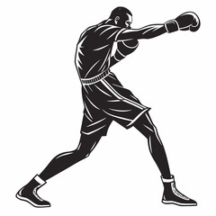 Naklejka premium boxing player silhouette