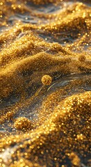 Golden Glitter Waves A Shimmering Ocean of Sparkle