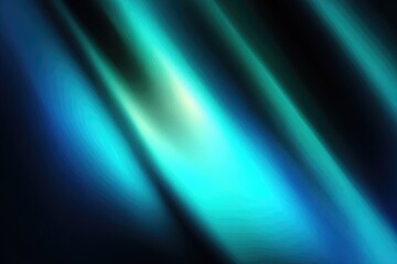 Abstract diagonal teal and blue light streaks on black background