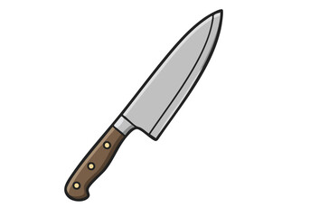 stylized kitchen blade icon rendered in a modern flat illustration style Clean lines and a simple color palette create a visually appealing graphic element Suitable for digital design and web use