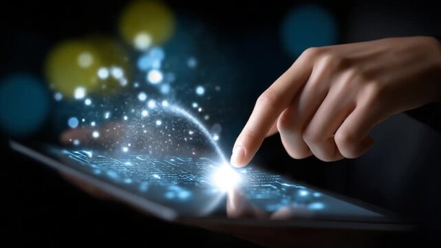 Close-up of hands using biometric authentication on a device