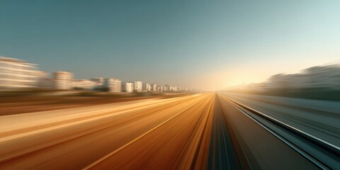 Obraz premium Modern Urban Motion Blur Train Travel Premium Authentic Cityscape for Millennial Mental Health, Emotional Wellness and Lifestyle Marketing Content