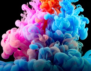 Colorful Smoke Abstract: A mesmerizing abstract composition of vibrant, swirling clouds of color, blending and coalescing in a dynamic display of energy.