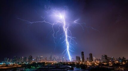 Cityscapes lightning storm