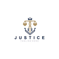Justice logo design simple lawyer minimalist legal symbol illustration template