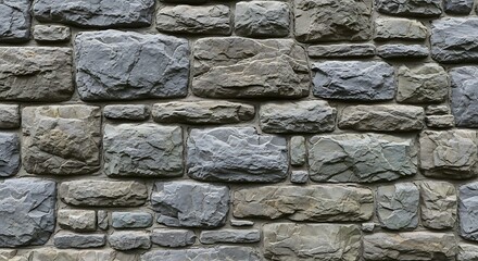 Obraz premium Detailed stone wall showcasing texture and craftsmanship evoking timeless architecture