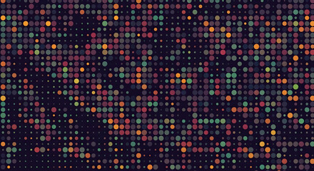 Colorful Dotted Pattern on Dark Background Abstract Design