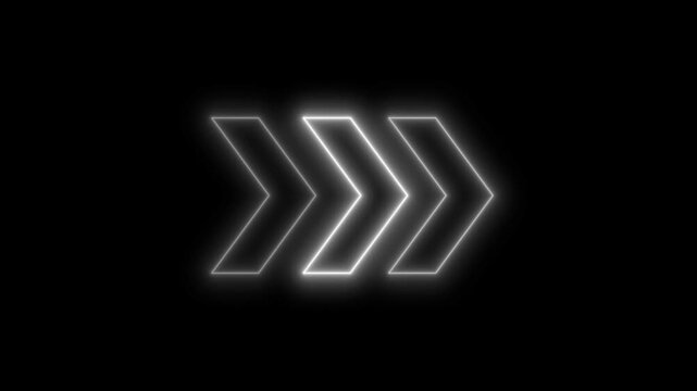 Set of Arrows UP, DOWN, LEFT, RIGHT. Animation of Moving Arrows on transparent background. Full HD. 4K