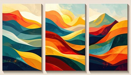 Obraz premium Abstract Colorful Mountain Landscape Design