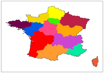 Paris Map Color Edition 6– Detailed France Urban Layout for Travel Prints, Modern Home Decor, and Digital Wall Art