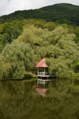 беседка у пруда