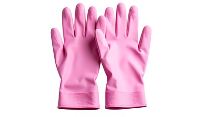 Obraz premium Pair of pink rubber cleaning gloves