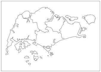 Singapore Map White Edition – Clean Southeast Asia Layout for Travel Prints, Modern Wall Decor, and Digital Artwork