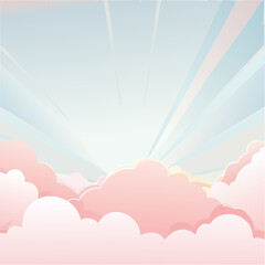 Fototapeta premium Dreamy pastel cloud background perfect for social media story templates