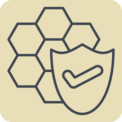 Icon Skin Protection. related to Dermatology symbol. hand drawn style. design editable