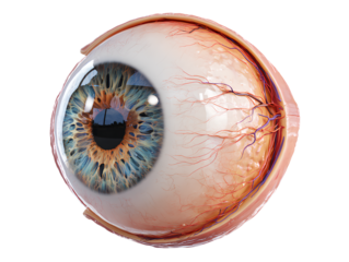 Human eye anatomy illustration white background