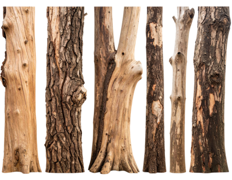 Tree Bark Texture Piece Isolated on Transparent Background – High Detail Realistic Vector Illustration