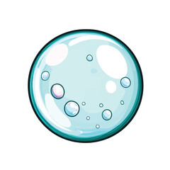 Teal Bubble with Internal Air Bubbles and Gradient Highlights