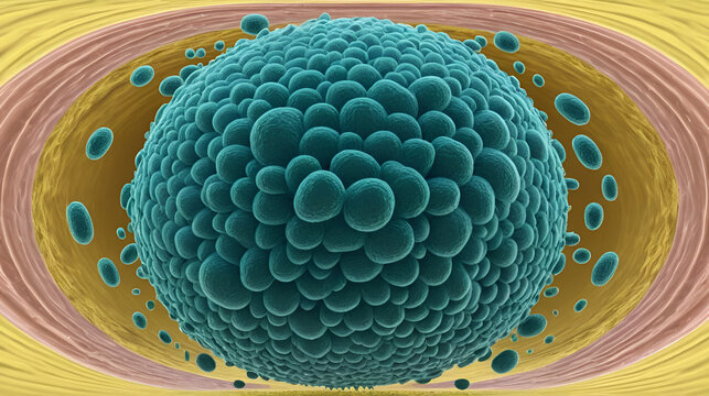 360-degree spherical panorama of Salmonella bacteria. S. typhi, S. typhimurium and other Salmonella, the causative agents of enteric typhus and food toxicoinfection salmonellosis, 3D illustration
