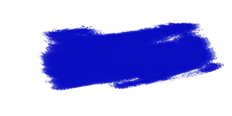 Vivid cobalt blue paint brush stroke on white background. Bold and textured artistic mark for modern design projects. Perfect for posters, digital art, and creative layouts.