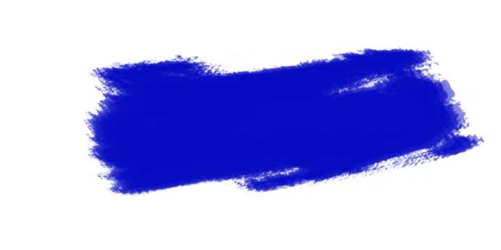 Vivid cobalt blue paint brush stroke on white background. Bold and textured artistic mark for modern design projects. Perfect for posters, digital art, and creative layouts.