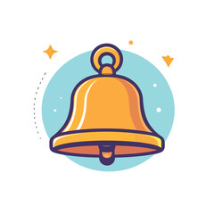 Vibrant Cartoon Golden Bell with Decorative Background