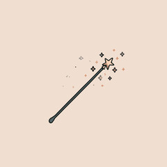 Whimsical Starry Magic Wand with Sparkling Celestial Dust and Accents